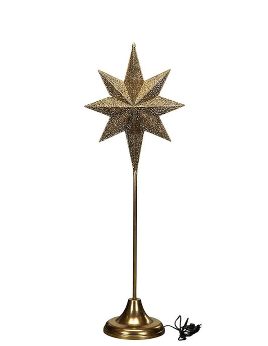 Belysning Jul Golvlampa Stjärna 140 cm Guld