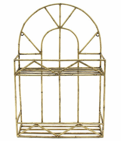 Vägghylla Metall Bambu Mässing 38x13x57,5cm