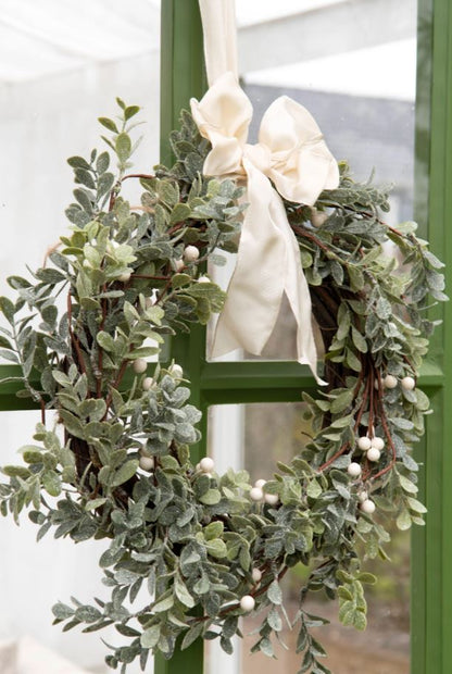 Jul diverse Krans Rimfrost Löv/Bär Ø35 cm