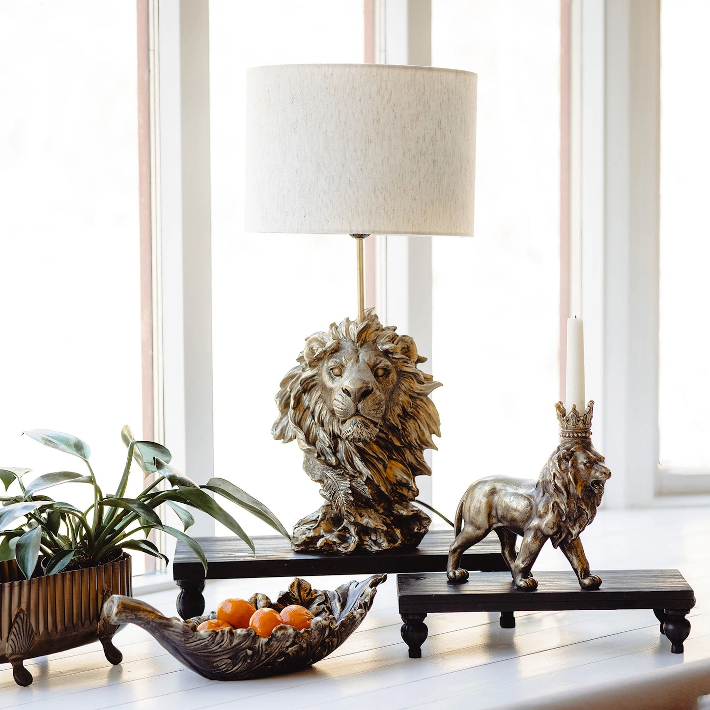 Ljusstake Lejonkungen 21x7x23cm
