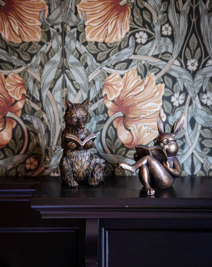 Dekoration Läsande Räv & Kanin Mix 17/14cm