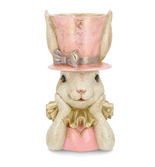 Påskdekoration Byst Fru Kanin Hatt Cirkus 34cm