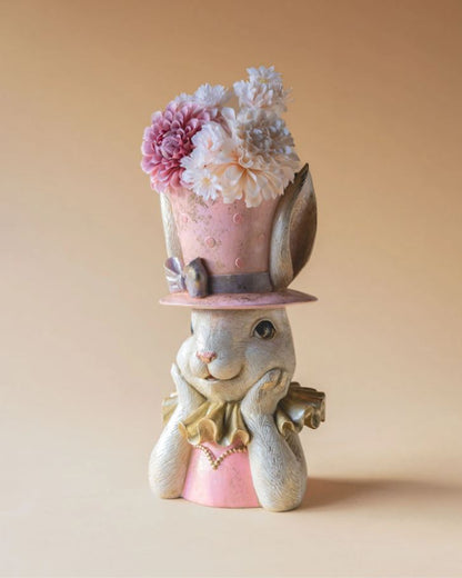 Påskdekoration Byst Fru Kanin Hatt Cirkus 34cm