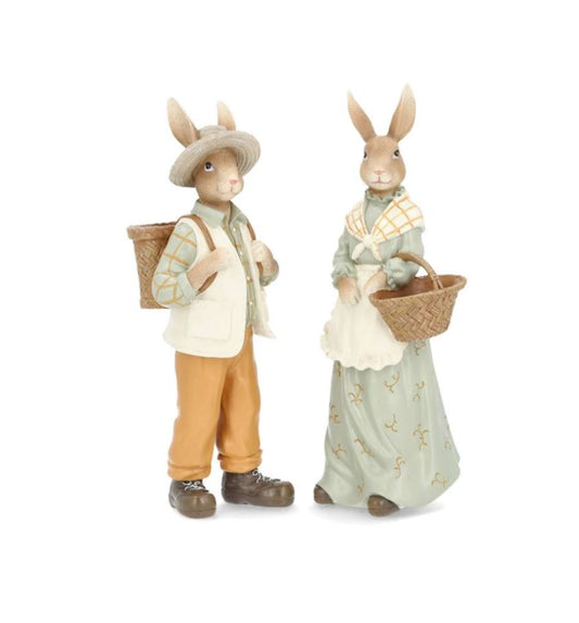 Påskdekoration Kaninpar Utflykt Mix 31cm