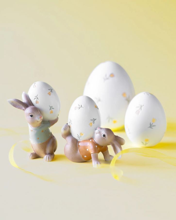 Påskdekoration Kaniner med Ägg Mix 12 cm