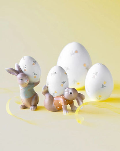 Påskdekoration Kaniner med Ägg Mix 12 cm