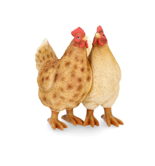 Påskdekoration Hönsduo 22 cm