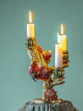 Ljusstake Fågel Exotisk 21cm