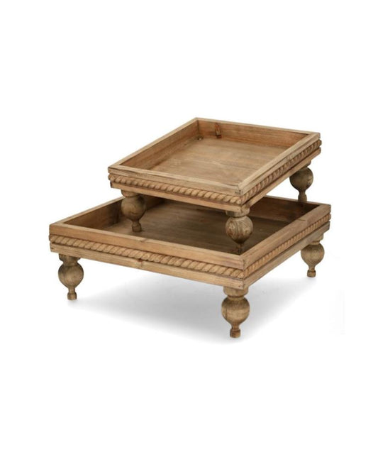 Dekorativt Piedestalbricka Brun 2-pack 37/50 cm I lager vecka 09