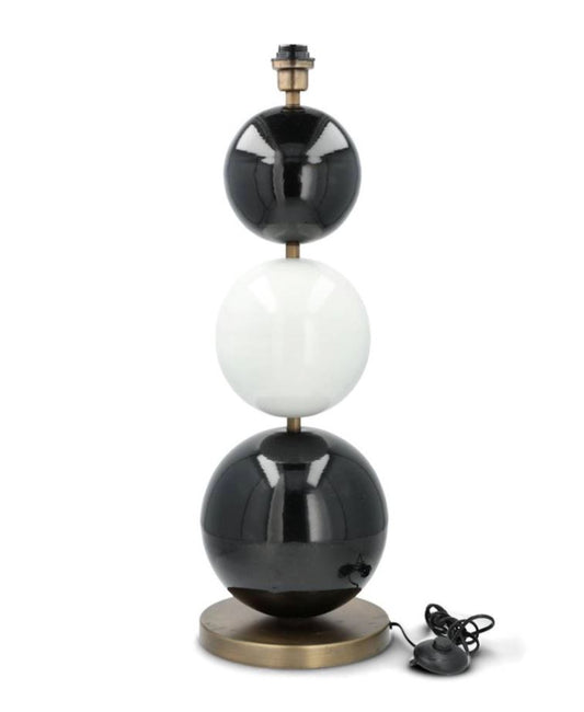 Golvlampa Lampfot Multi Stone 3 Svart/Vit 76 cm