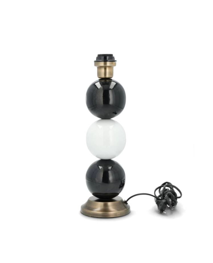 Bordslampa Lampfot Multi Stone Svart/Vit 39 cm