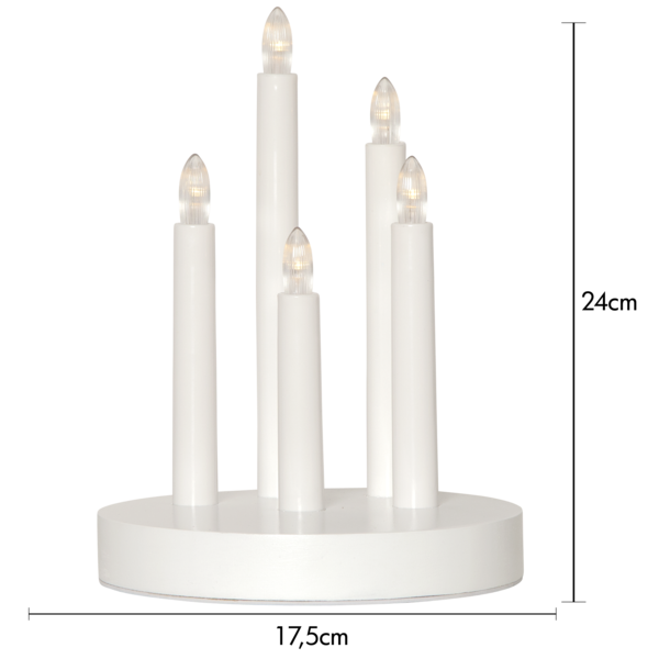 Adventsljusstake Doris 24 cm vit