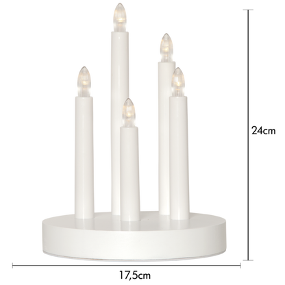 Adventsljusstake Doris 24 cm vit