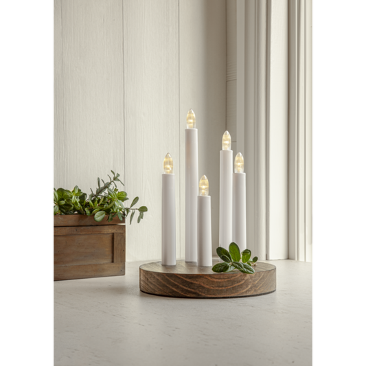 Adventsljusstake Doris 24 cm brun