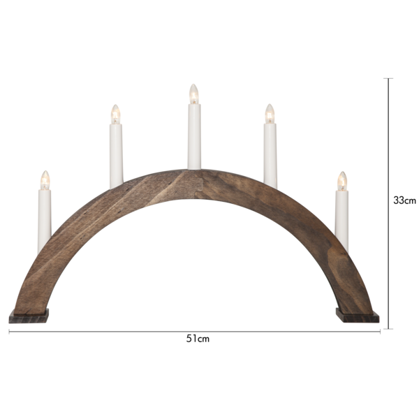 Adventsljusstake ALBO 51,5x6x33 cm Vanötsbrun