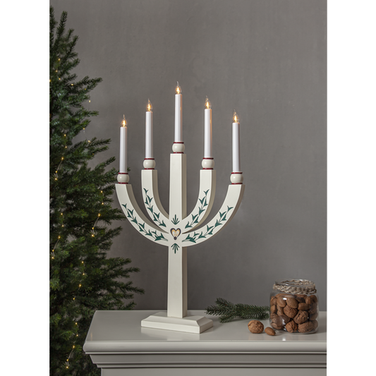 Adventsljusstake Tradition 24 cm vit