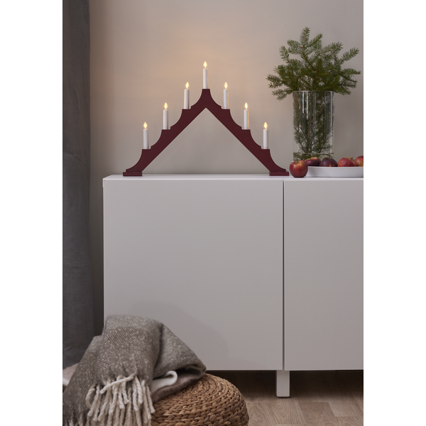 Adventsljusstake ALMA 58,5x5,5x40,5 cm Röd