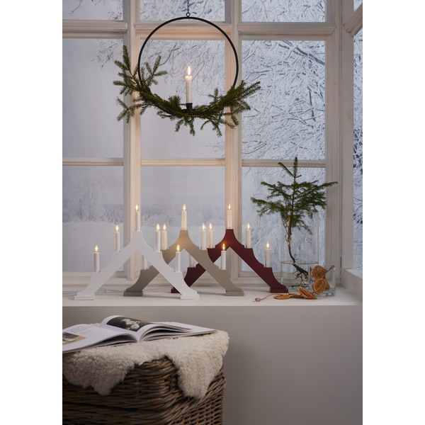 Adventsljusstake ALMA 44x5,5x33,5 cm Vit