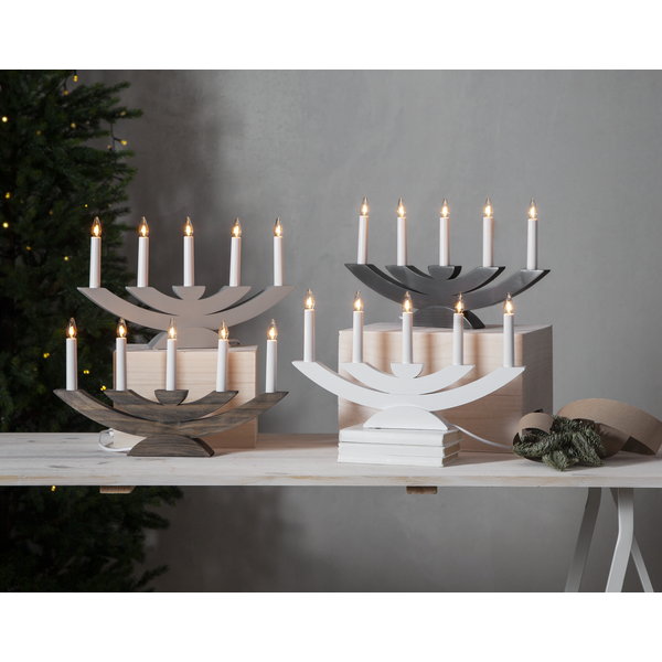 Adventsljusstake Navida 42x5x24 cm vit