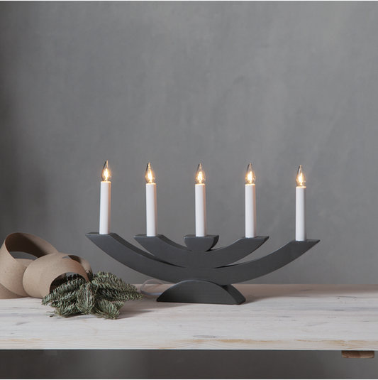 Adventsljusstake Navida 42x5x24 cm grå