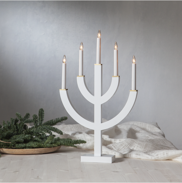 Adventsljusstake ANNO 59 cm Vit