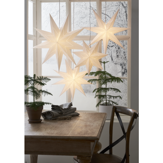 Adventsstjärna Pappersstjärna Lysa vit 80 cm