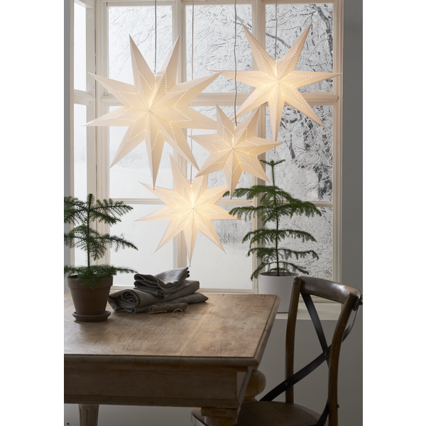Adventsstjärna Pappersstjärna Lysa vit 60 cm