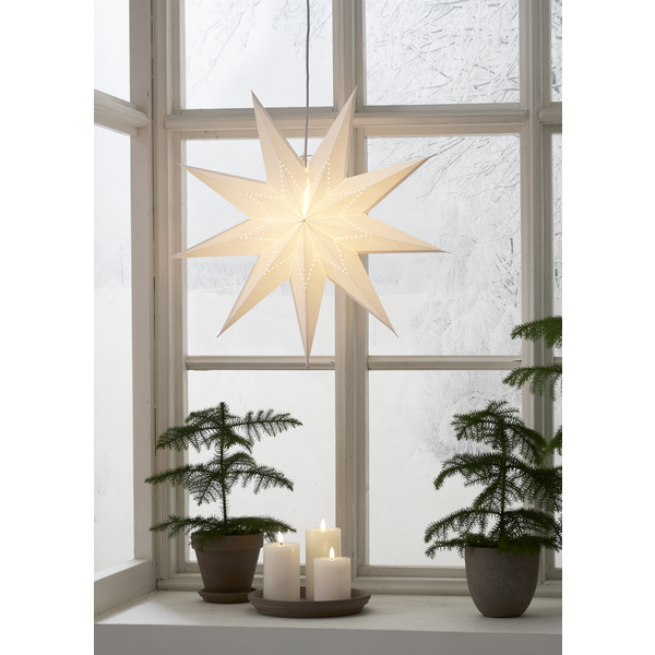 Adventsstjärna Pappersstjärna Lysa vit 60 cm
