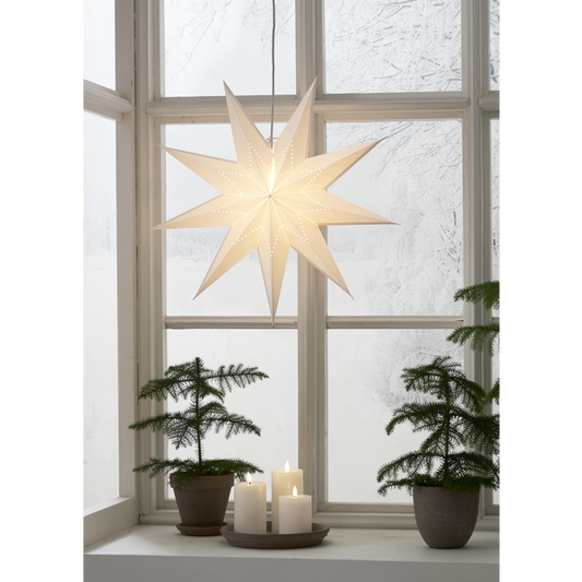 Adventsstjärna Pappersstjärna Lysa vit 60 cm