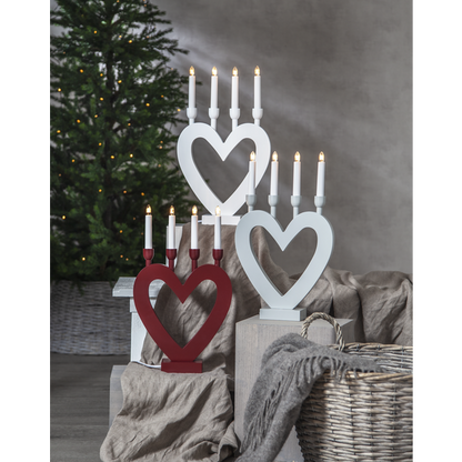 Adventsljusstake Hjärta 45 cm grå