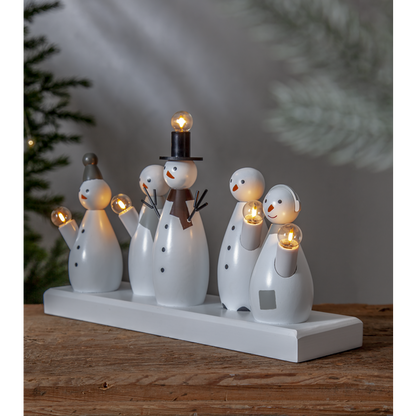 Adventsljusstake Snögubbar 33x9x21 cm