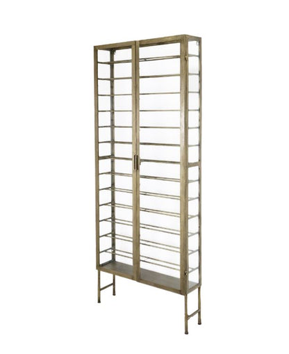 Vinställ med glasdörrar H194/L77/B22 cm Mässing drop