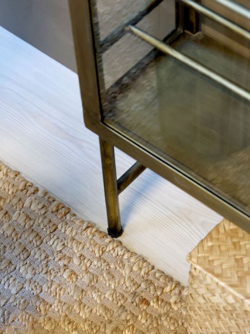 Vinställ med glasdörrar H194/L77/B22 cm Mässing drop