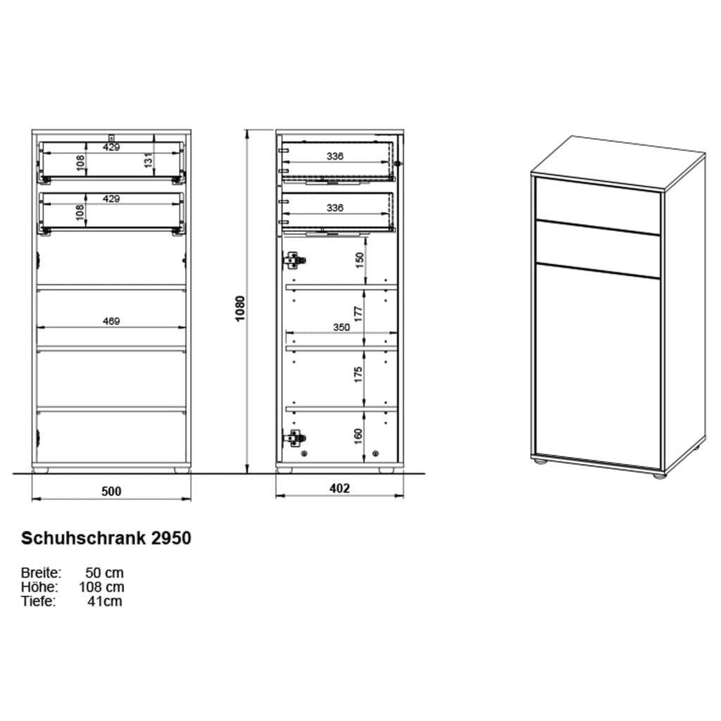 Skoställ DIV. Skoskåp GW-Madeo rubinröd
