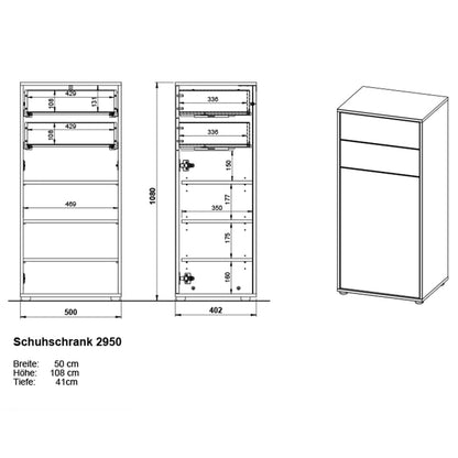 Skoställ DIV. Skoskåp GW-Madeo rubinröd