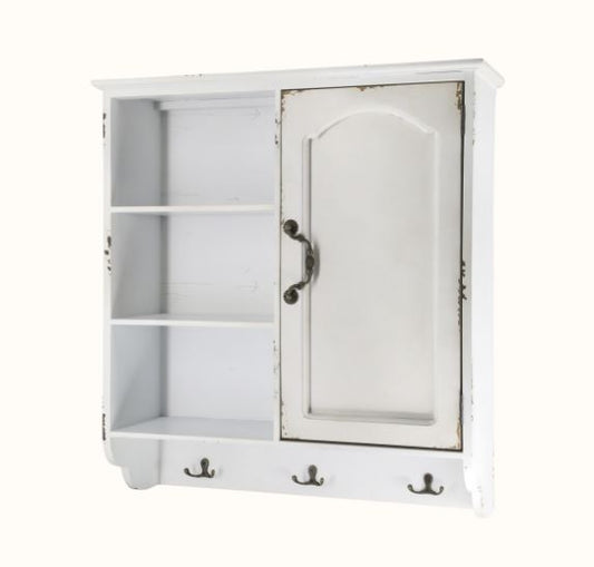 Väggskåp DIV. med dörr och hyllor H61/L56/B19 cm creme