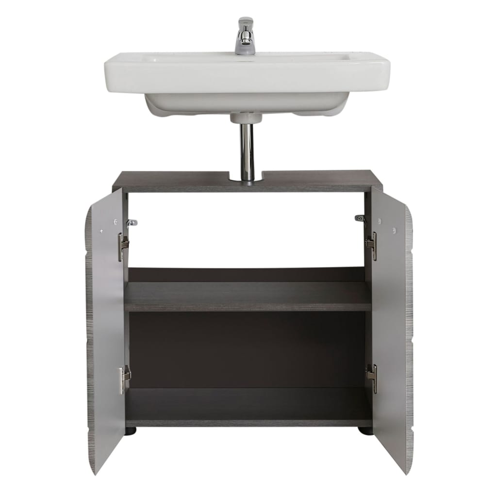 Badrumsunderskåp Line rökig silver