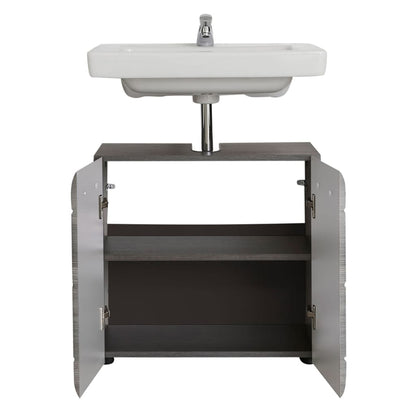 Badrumsunderskåp Line rökig silver