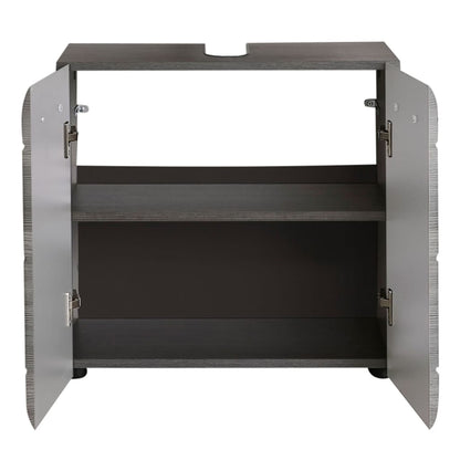 Badrumsunderskåp Line rökig silver