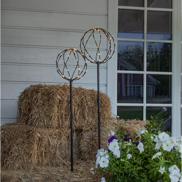 Trädgårdsbelysning set av 2 svarta runda klot 130/110 cm