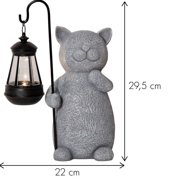 Trädgårdsbelysning DIV. Soldriven Katt med lykta I lager vecka 10