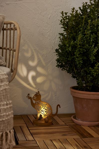 Trädgårdsbelysning DIV. Soldriven Katt 25 cm