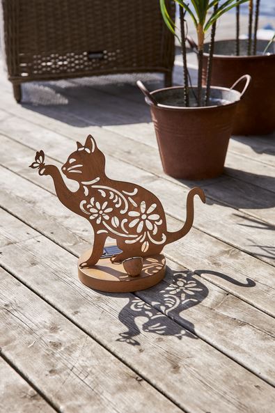 Trädgårdsbelysning DIV. Soldriven Katt 25 cm