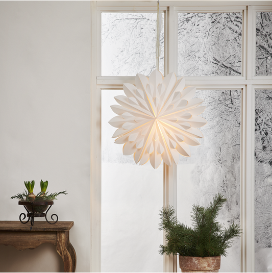 Adventsstjärna Pappersstjärna Clipp 60 cm vit