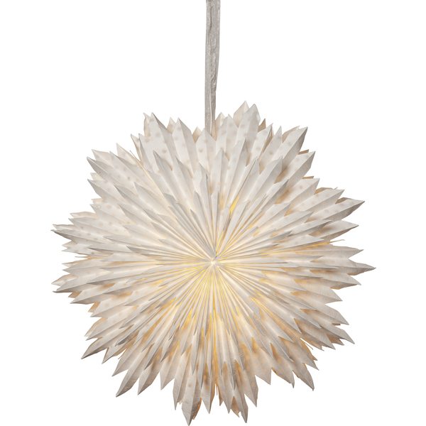 Adventsstjärna Pappersstjärna återvunnen bomull 60 cm vit