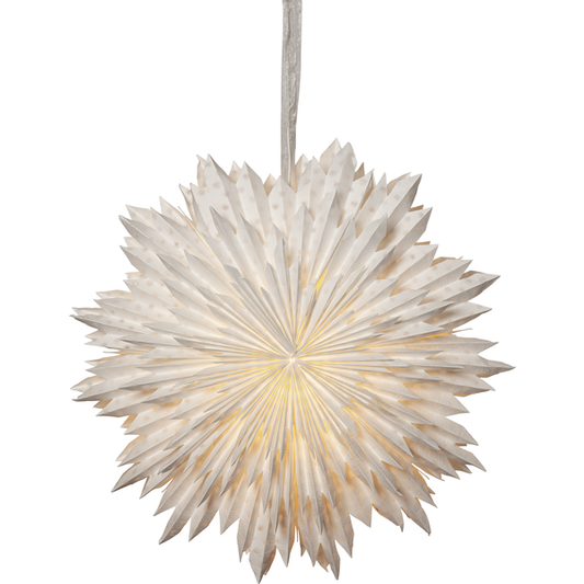 Adventsstjärna Pappersstjärna återvunnen bomull 60 cm vit