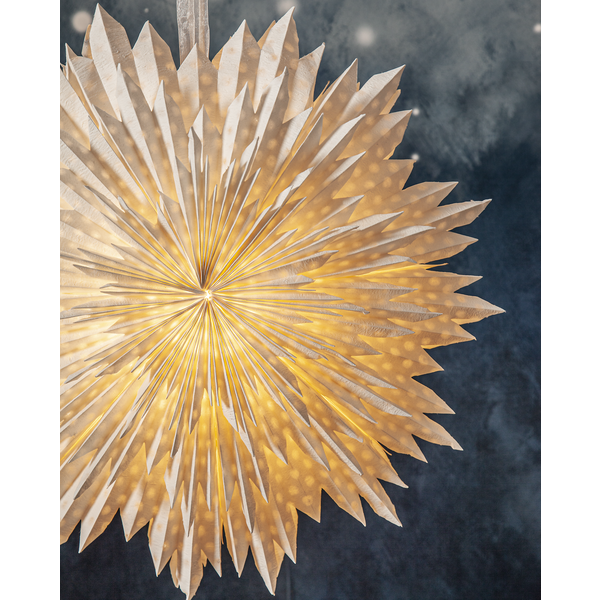 Adventsstjärna Pappersstjärna återvunnen bomull 60 cm vit