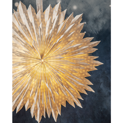 Adventsstjärna Pappersstjärna återvunnen bomull 60 cm vit