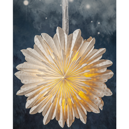 Adventsstjärna Pappersstjärna återvunnen bomull 45 cm vit