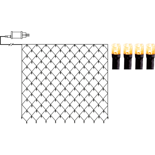 Juldekoration Utomhus Ljusnät Golden Warm White 200cm